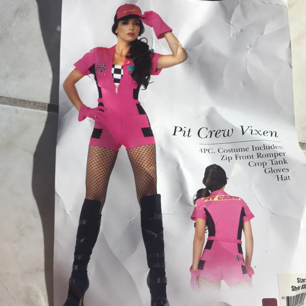 🏎💨 Pit Crew Vixen Pink Costume 🎃